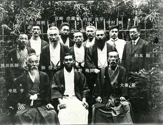 Rash Behari Bose and his Japanese supporters in 1916