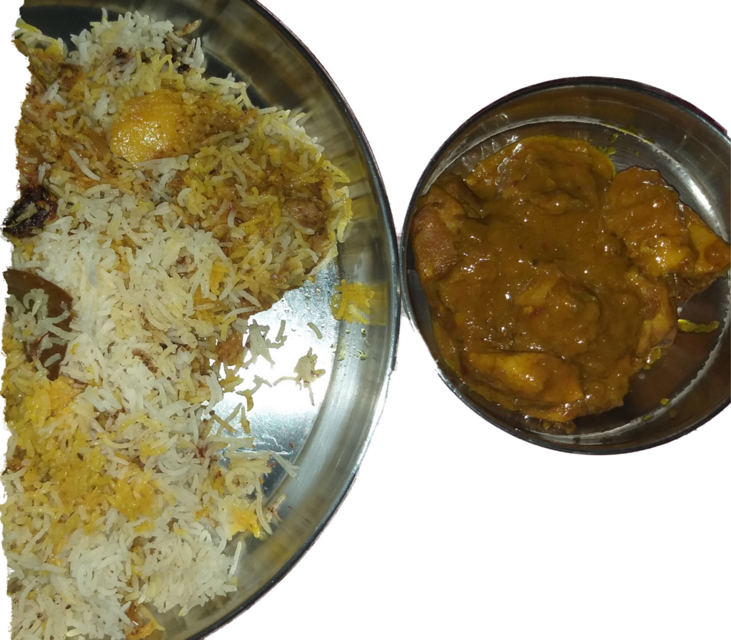 Kolkata Biryani with chicken chaap