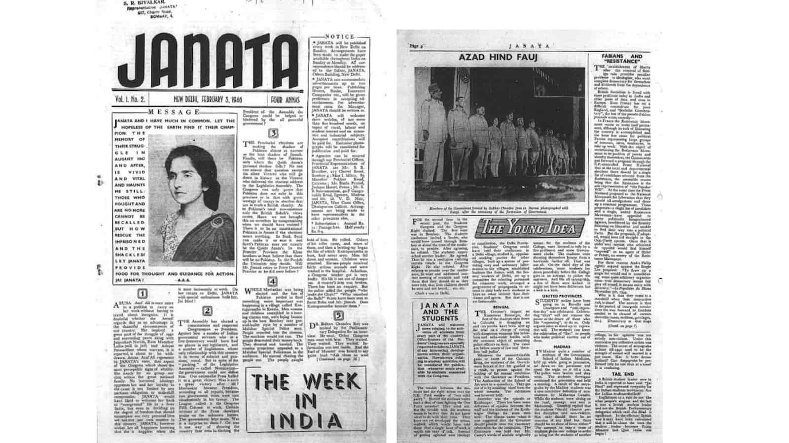 An early edition of Janata Weekly from 1946